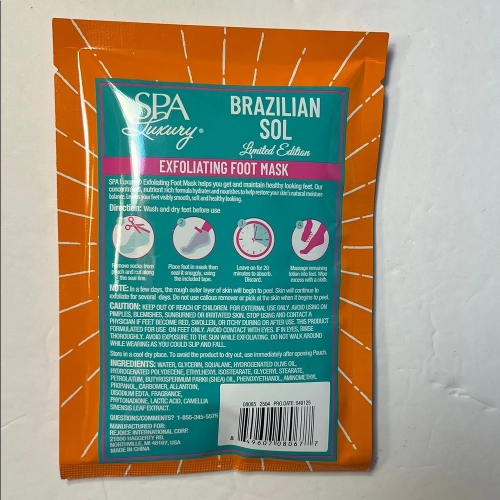 Brazilian Sol Exfoliating Foot Mask - Orange